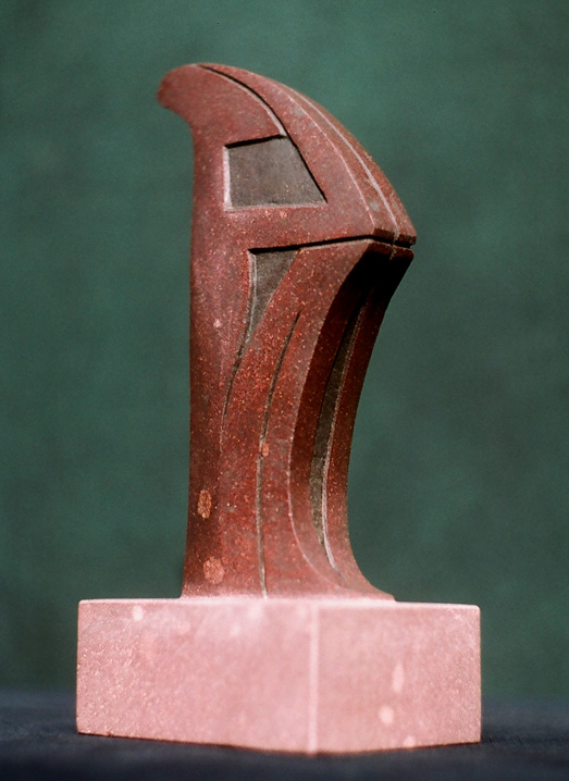 #Borbély Gábor szobrászművész #geometric #red #sandstone sculpture #abstract #shape #carving #3d #minimalism #engrave #mold #crafts #fine arts #borbely-arts